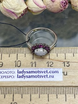 *Кольцо р.18 Микс Адуляр Родолит арт. 01-2387/0ЛНК-00-562 вес 2,23 г - фото 280458
