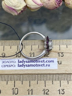 *Кольцо р.18 Микс Адуляр Родолит арт. 01-2387/0ЛНК-00-562 вес 2,23 г - фото 280459