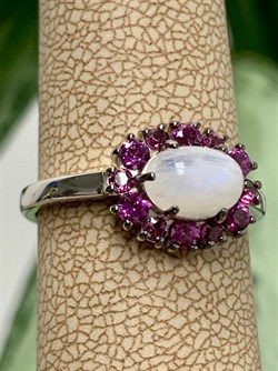 *Кольцо р.16,5 Микс Адуляр Родолит арт. 01-2387/0ЛНК-00-531 вес 2,22 г - фото 280484