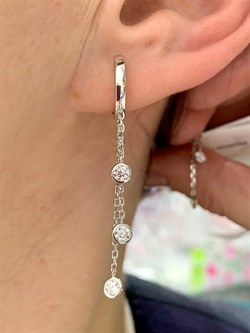 *Серьги Конго Белый Фианит арт. 02-2809/00СВ-00-287 вес 2,7 г - фото 280647