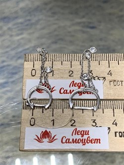 *Серьги Конго Белый Фианит арт. 02-2809/00СВ-00-287 вес 2,7 г - фото 280648