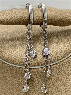 *Серьги Конго Белый Фианит арт. 02-2809/00СВ-00-287 вес 2,7 г - фото 280650