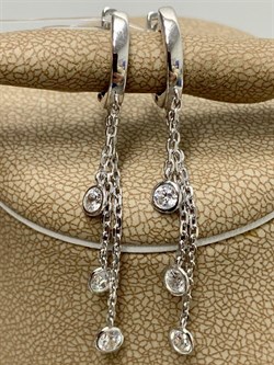 *Серьги Конго Белый Фианит арт. 02-2809/00СВ-00-287 вес 2,7 г - фото 280651