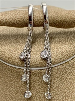 *Серьги Конго Белый Фианит арт. 02-2809/00СВ-00-287 вес 2,7 г - фото 280652