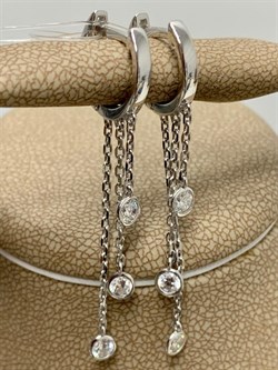 *Серьги Конго Белый Фианит арт. 02-2809/00СВ-00-287 вес 2,7 г - фото 280653