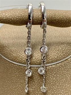 *Серьги Конго Белый Фианит арт. 02-2809/00СВ-00-287 вес 2,7 г - фото 280654