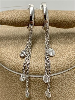 *Серьги Конго Белый Фианит арт. 02-2809/00СВ-00-287 вес 2,7 г - фото 280656