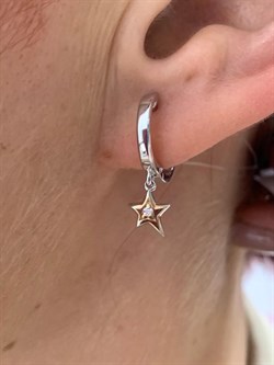 *Серьги Конго Белый Фианит арт. 02-2590/00СВ-16-145 вес 2,22 г - фото 280664 *Серьги Конго Белый Фианит арт. 02-2590/00СВ-16-145 вес 2,22 г - фото 280664