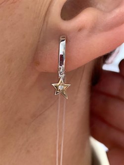 *Серьги Конго Белый Фианит арт. 02-2590/00СВ-16-145 вес 2,22 г - фото 280665 *Серьги Конго Белый Фианит арт. 02-2590/00СВ-16-145 вес 2,22 г - фото 280665