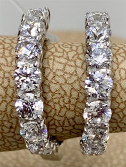 *Серьги Конго Белый Фианит арт. 02-2142/00КЦ-00-876 вес 3,72 г - фото 280681