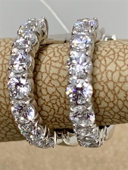 *Серьги Конго Белый Фианит арт. 02-2142/00КЦ-00-876 вес 3,72 г - фото 280683