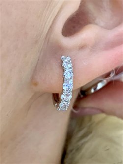 *Серьги Конго Белый Фианит арт. 02-2142/00КЦ-00-876 вес 3,72 г - фото 280685