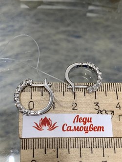 *Серьги Конго Белый Фианит арт. 02-2142/00КЦ-00-876 вес 3,72 г - фото 280687