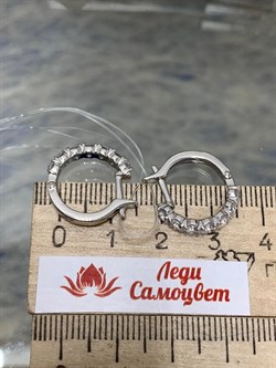 *Серьги Конго Белый Фианит арт. 02-2142/00КЦ-00-876 вес 3,72 г - фото 280688