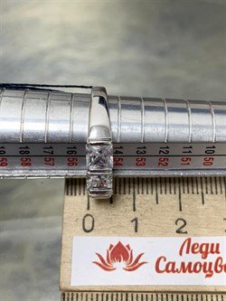 *Кольцо р.17,5 Белый Фианит арт. 01-2010/00КЦ-00-957 вес 3,6 г - фото 280793