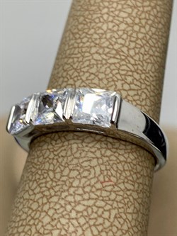 *Кольцо р.17,5 Белый Фианит арт. 01-2010/00КЦ-00-957 вес 3,6 г - фото 280795