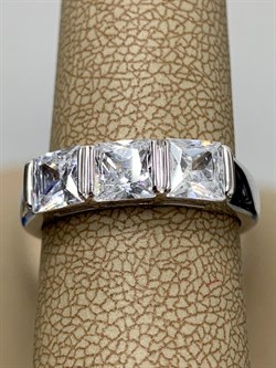 *Кольцо р.17,5 Белый Фианит арт. 01-2010/00КЦ-00-957 вес 3,6 г - фото 280796