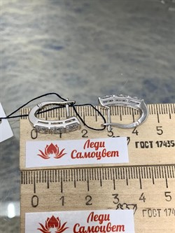 *Серьги Белый Фианит арт. 02-2010/00КЦ-00-867 вес 5,85 г - фото 280818