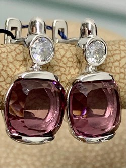 *Серьги иск Родолит арт. 02-1602/0РДК-00-626 вес 3,8 г - фото 280840
