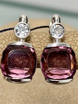 *Серьги иск Родолит арт. 02-1602/0РДК-00-626 вес 3,8 г - фото 280841