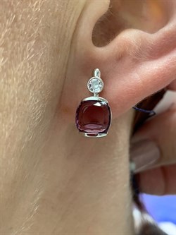 *Серьги иск Родолит арт. 02-1602/0РДК-00-626 вес 3,8 г - фото 280842