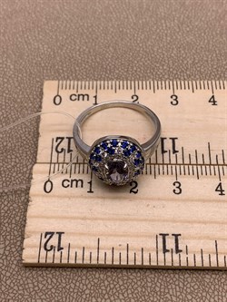 *Кольцо р.18,5 Орхидея Микс Иолит арт. К1322Ю/Ag-617/108-686 вес 2,69 г - фото 280888