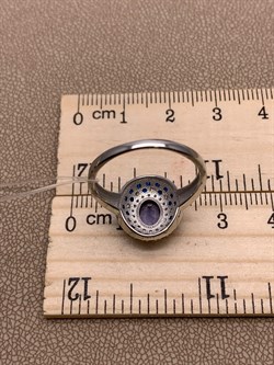 *Кольцо р.18,5 Орхидея Микс Иолит арт. К1322Ю/Ag-617/108-686 вес 2,69 г - фото 280889