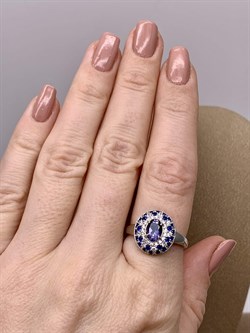 *Кольцо р.18,5 Орхидея Микс Иолит арт. К1322Ю/Ag-617/108-686 вес 2,69 г - фото 280890