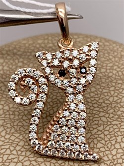 *Подвеска Кошка Белый Фианит арт. 442167-983 вес 2,17 г - фото 280950 *Подвеска Кошка Белый Фианит арт. 442167-983 вес 2,17 г - фото 280950