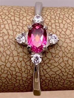 *Кольцо р.18,5 Розовый Топаз арт. к-285493р-21-234 вес 1,46 г - фото 280992