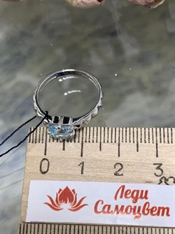 *Кольцо р.17 Голубой Топаз арт. 01-2093/00ТБ-00-055 Вес 2,54 г - фото 281174