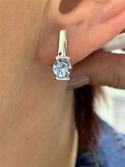 *Серьги Голубой Топаз арт. 02-1831/00ТБ-00-491 Вес 2,96 г - фото 281222