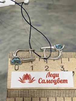 *Серьги Голубой Топаз арт. 02-1831/00ТБ-00-491 Вес 2,96 г - фото 281224