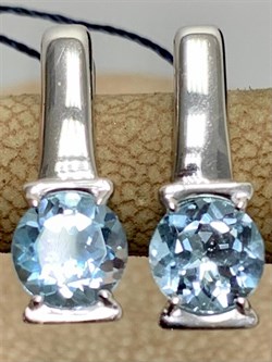 *Серьги Голубой Топаз арт. 02-1831/00ТБ-00-491 Вес 2,96 г - фото 281226