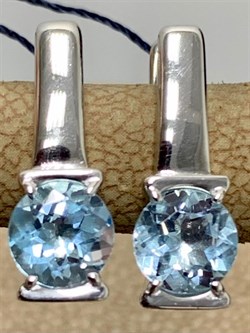 *Серьги Голубой Топаз арт. 02-1831/00ТБ-00-491 Вес 2,96 г - фото 281227