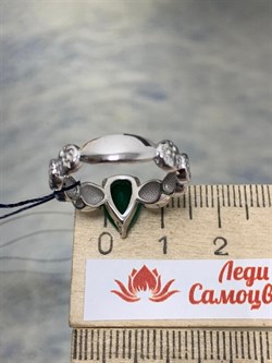 *Кольцо р.17,5 Зеленый Агат арт. 01-2083/00АГ-00-618 вес 4,71 г - фото 281249