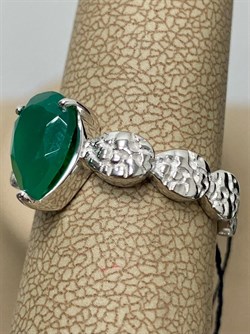 *Кольцо р.17,5 Зеленый Агат арт. 01-2083/00АГ-00-618 вес 4,71 г - фото 281253