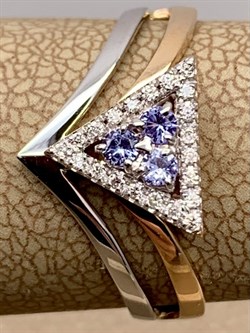 *Кольцо р.17,5 Танзанит цв Красное, Белое арт 1-408350-00-31-300 вес 1,93 г - фото 281356