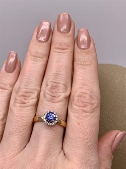 *Кольцо р.17,5 Танзанит цв Красное, Белое арт 1-408174-00-31-677 вес 2,11 г - фото 281383