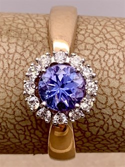 *Кольцо р.17,5 Танзанит цв Красное, Белое арт 1-408174-00-31-677 вес 2,11 г - фото 281387