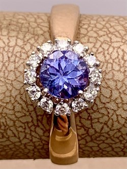 *Кольцо р.17,5 Танзанит цв Красное, Белое арт 1-408174-00-31-677 вес 2,11 г - фото 281388