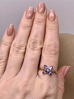 *Кольцо р.19 Танзанит цв Красное арт 1-108425-00-31-174 вес 1,72 г - фото 281395