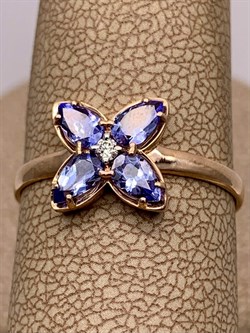 *Кольцо р.19 Танзанит цв Красное арт 1-108425-00-31-174 вес 1,72 г - фото 281396