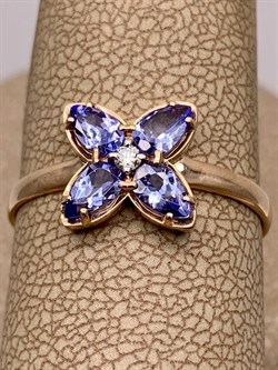 *Кольцо р.19 Танзанит цв Красное арт 1-108425-00-31-174 вес 1,72 г - фото 281397