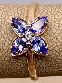 *Кольцо р.19 Танзанит цв Красное арт 1-108425-00-31-174 вес 1,72 г - фото 281400