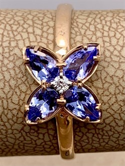 *Кольцо р.19 Танзанит цв Красное арт 1-108425-00-31-174 вес 1,72 г - фото 281401