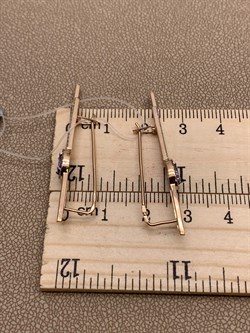 *Серьги Петли Танзанит цв Красное арт 2-108455-00-31-093 вес 3,66 г - фото 281407