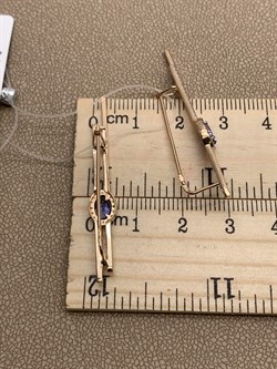 *Серьги Петли Танзанит цв Красное арт 2-108455-00-31-093 вес 3,66 г - фото 281409