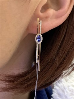 *Серьги Петли Танзанит цв Красное арт 2-108455-00-31-093 вес 3,66 г - фото 281410