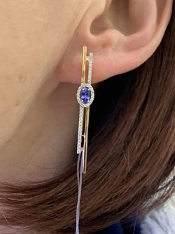 *Серьги Петли Танзанит цв Красное арт 2-108455-00-31-093 вес 3,66 г - фото 281411